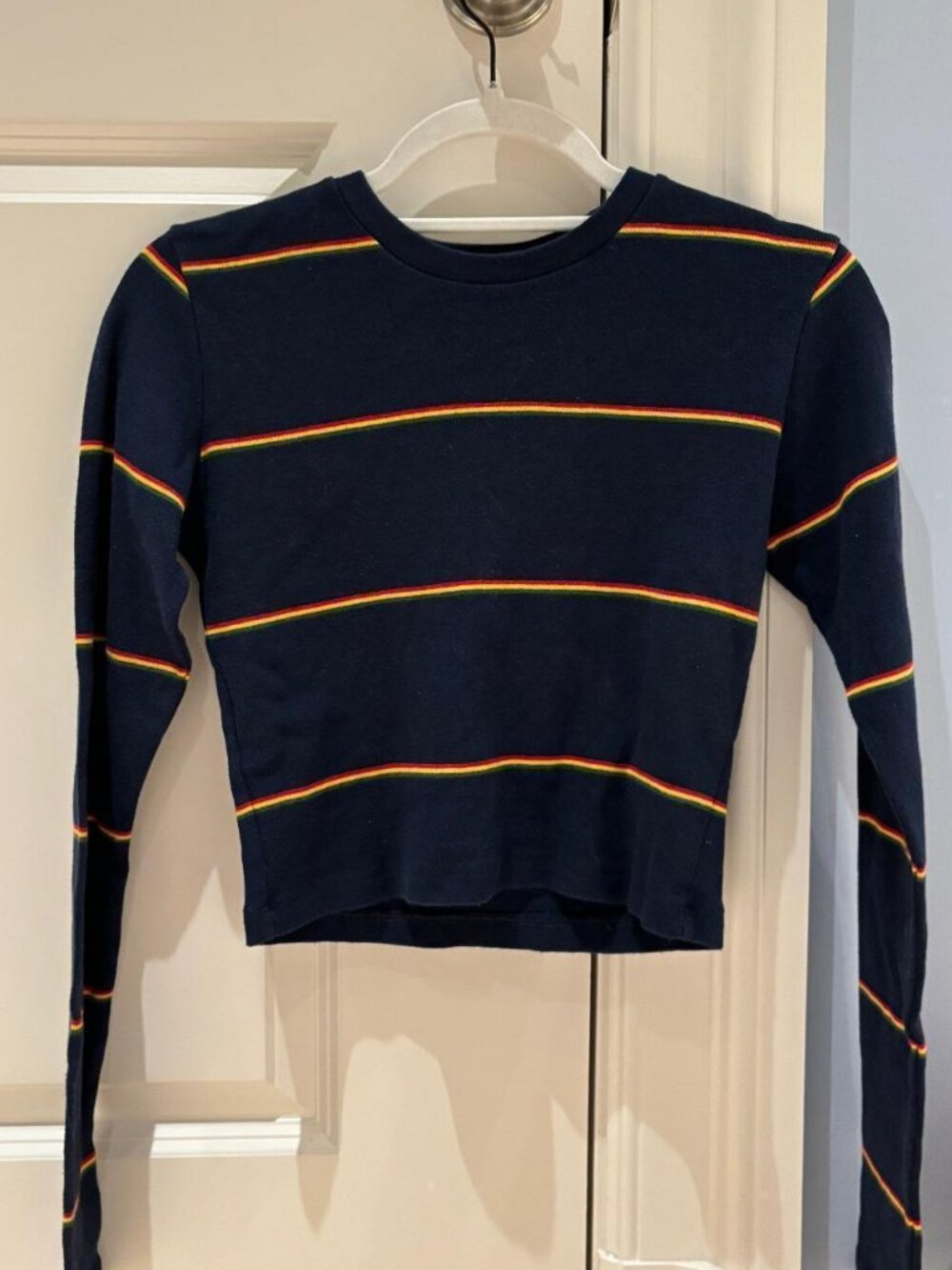 Brandy Melville Navy Stripped Long-Sleeve Shirt
